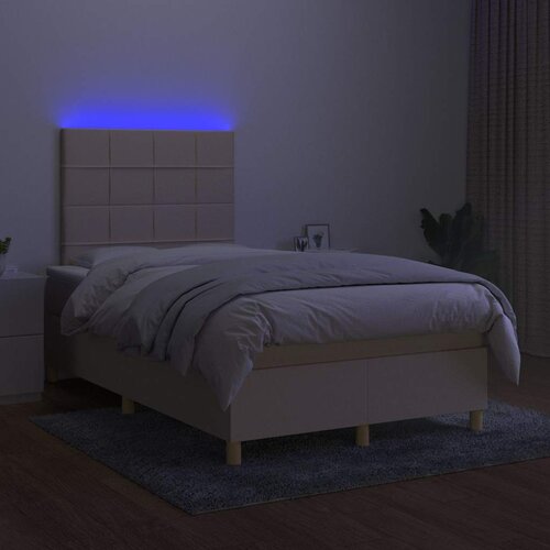  box spring s madracem LED krem 120 x 200 cm od tkanine Slike