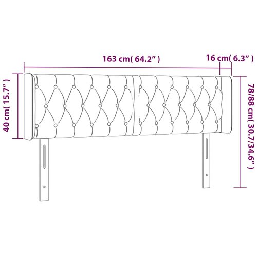  LED uzglavlje tamnoplavo 163x16x78/88 cm bar&amp;scaron;unasto Slike