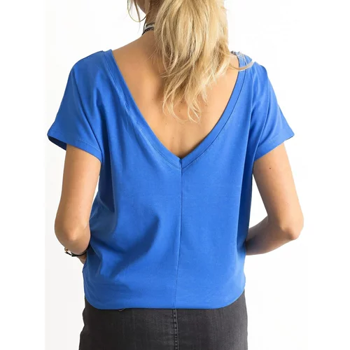 Fashion Hunters T-shirt with a neckline on the back in blue