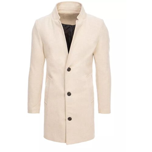 DStreet Single-breasted men's coat, light beige CX0424 Cene