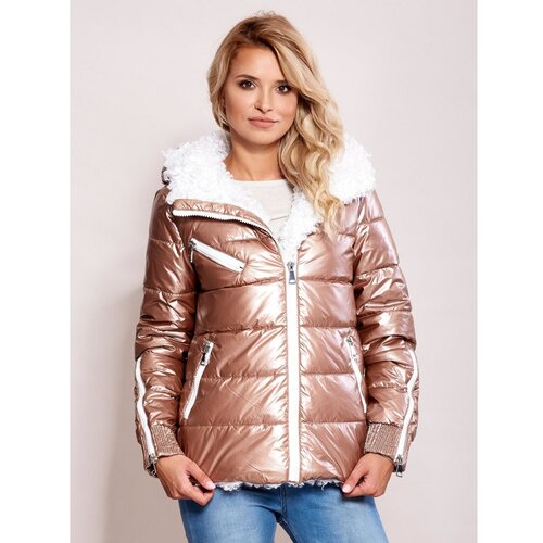 Fashion Hunters Ružičasta metalik zimska jakna Slike