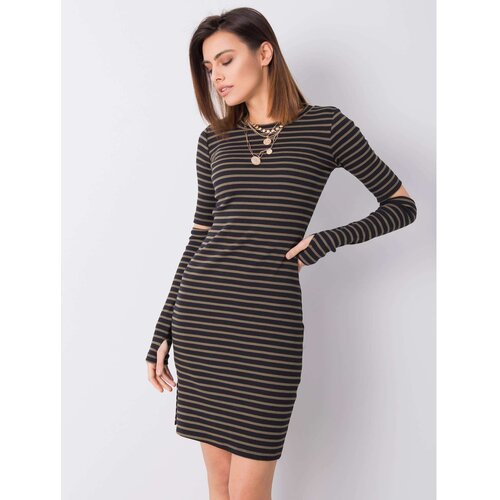 Fashion Hunters Black and green striped dress by Aliza RUE PARIS Slike