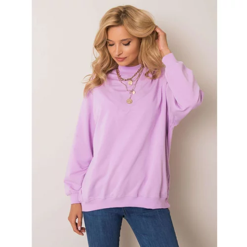Fashion Hunters Basic light purple cotton sweatshirt