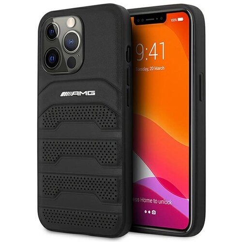 Mercedes-Benz USNJENI OVITEK AMG DEBOSSED LINES OVITEK ZA IPHONE 14 PRO ČRN, (21897401) Cene