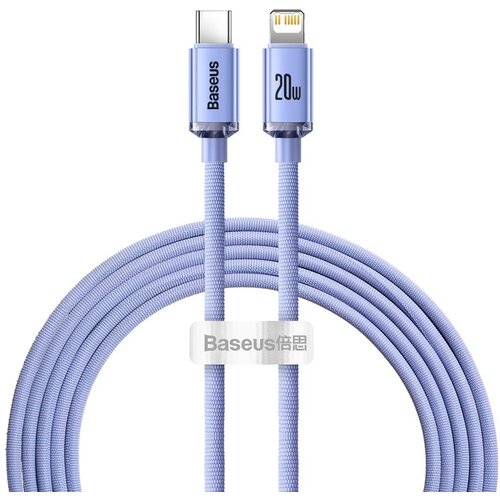 Baseus usb kabal crystal shine usb-c na lightning 2m 20W ljubicasta Slike