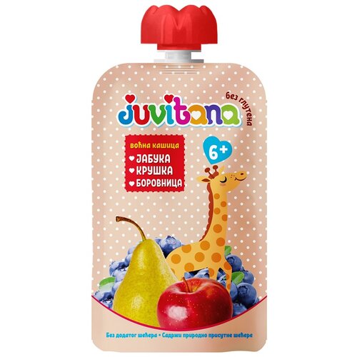 Juvitana voćna kašica jabuka kruška i borovnica 100gr pouch Cene