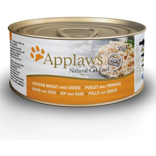 Applaws probno pakiranje: suha i mokra hrana - 2 kg Adult piletina s janjetinom + 6 x 70 g pileća prsa i sir