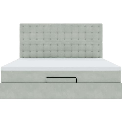 vidaXL Otomanski posteljni okvir z vzmetnicami siv 180x200cm žamet Cene