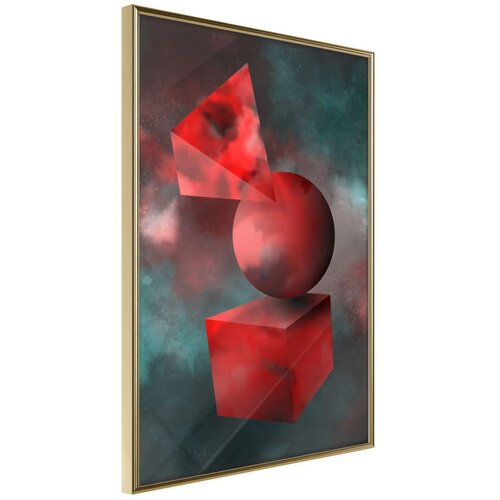  Poster - Red Solid Figures 30x45 Slike