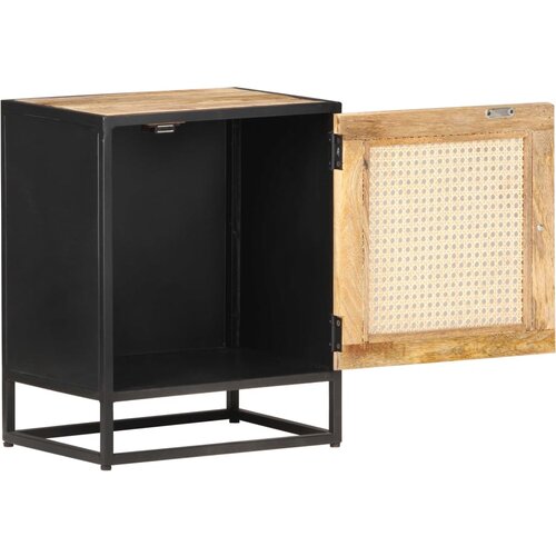 Maison Chic Nočna omarica - Nočna miza 40x30x50 cm robusten mangov les in naravni trst, (21690639) Cene