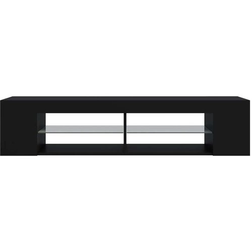 VidaXL TV ormarić s LED svjetlima crni 135 x 39 x 30 cm Slike