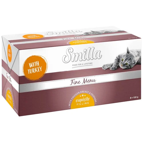 Smilla Fine Menu z okusnim jedrom 24 x 100 g - Puran, piščančje prsi, paprika