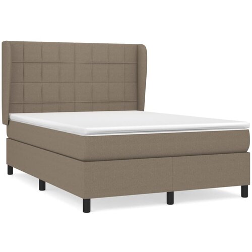 VidaXL Box spring postelja z vzmetnico taupe 140x200 cm blago, (20896047) Slike