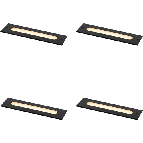 QAZQA Sodoben talni reflektor črne barve 30 cm, vključno z LED IP65 - Eline Slike