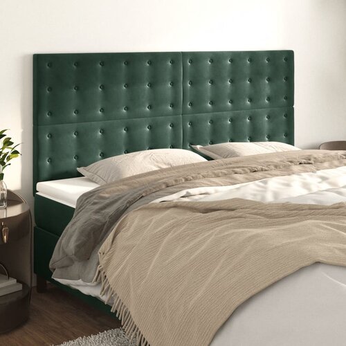 vidaXL Uzglavlje 4 kom tamnozeleni 90x5x78/88 cm baršunasta Cijene