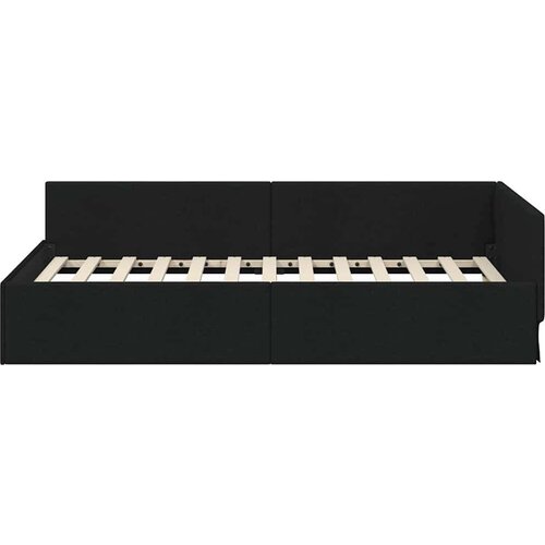 VidaXL kutni okvir kreveta s uzglavljem crna 80 x 200 cm Slike