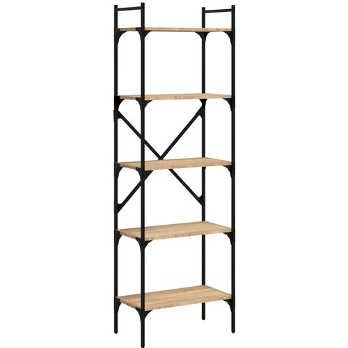 VidaXL Knjižna omara 5-nadstropna sonoma hrast 56x31,5x174 cm inž. les, (20801329) Slike