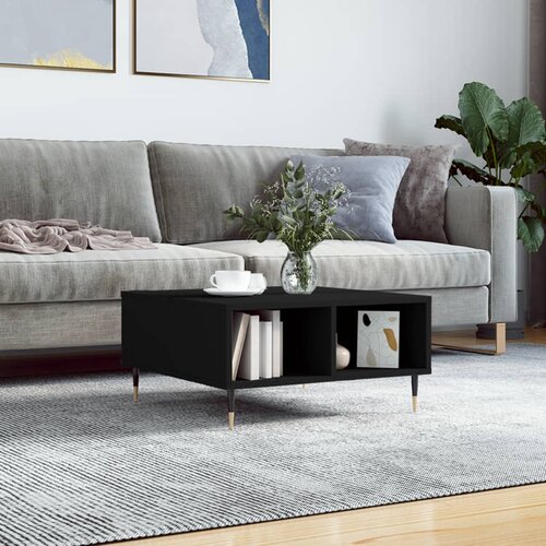 VidaXL Stolić za kavu crni 60 x 60 x 30 cm od konstruiranog drva Slike