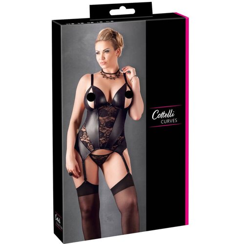 Cottelli - Ženska majica s cvjetnim motivima za veće veličine (crna) - XXL Slike