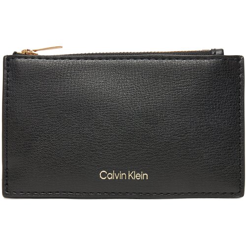 Calvin Klein Velika ženska denarnica Foil Logo Top Zip Cardcase LV04F1090G Črna Slike