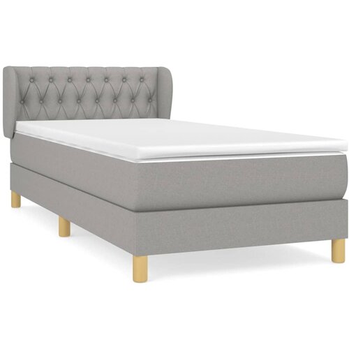 Maison Chic Box spring postelja - Vzmetna postelja z vzmetnico svetlo siva 90x200 cm blago SL1065, (21909571) Cene