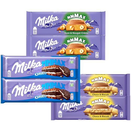 Milka paket čokolada oreo + nut nugat + keks 300g 6 komada Cene