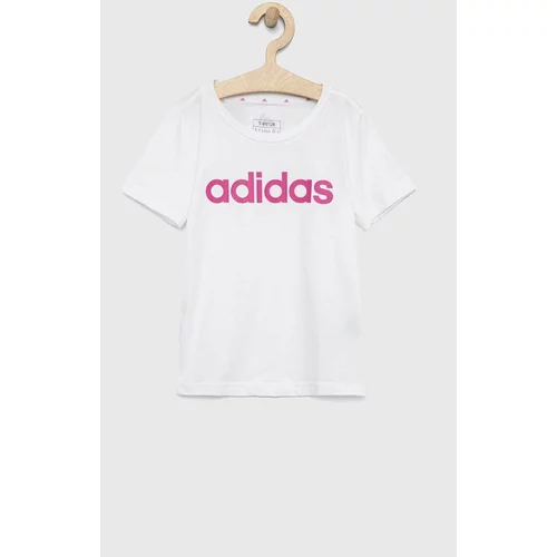Adidas Otroška bombažna kratka majica G LIN bela barva