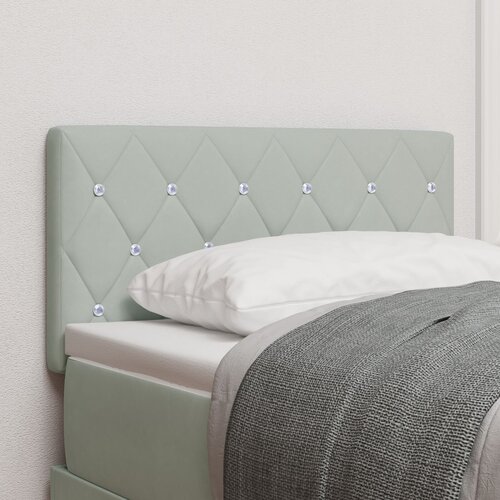 VidaXL Uzglavlje s kristalnim gumbima, tufted, svjetlosiva, 80 cm, bar&amp;scaron;un Slike
