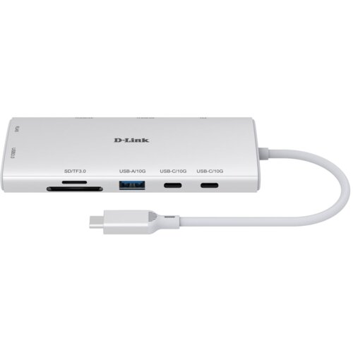 D-link 10-in-1 USB-C Hub DUP-A01/ 2 x HDMI 2.0 (3840&amp;times;2160@60Hz)/ 1 x RJ45 / 2 x USB Type-C 3.1: 10 Gbps/ 1 x USB Type-A 3.1: 10 Gbps/ 1 x USB Type-A 3.0: 5 Gbps/ SD microSD 3.0 / USB Type-C supports USB Power Delivery (PD 3.0) 100W power pass-through for fast charge Host Connector/ USB Type-C 3.1 with cable: 10 Gbps with USB Power Delivery (PD 3.0) 85W for fast charge/ 12 mjeseci Slike