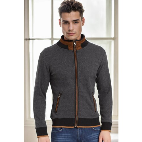 Dewberry 1021 MEN&amp;#039;S SWEATSHIRT-DARK DIAGONAL ANTHRACITE Slike
