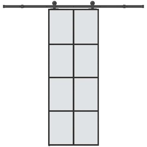 vidaXL Drsna vrata z opremo 76x205 cm ESG steklo in aluminij Cene