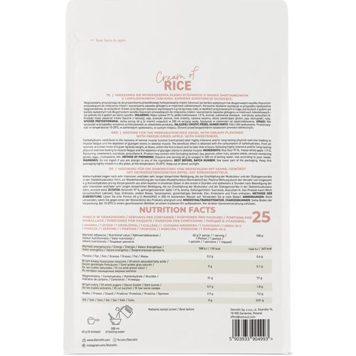 OSTROVIT cream of rice 1000 g &amp;ndash; instant pirinčana ka&amp;scaron;a bez &amp;scaron;ećera malina Slike