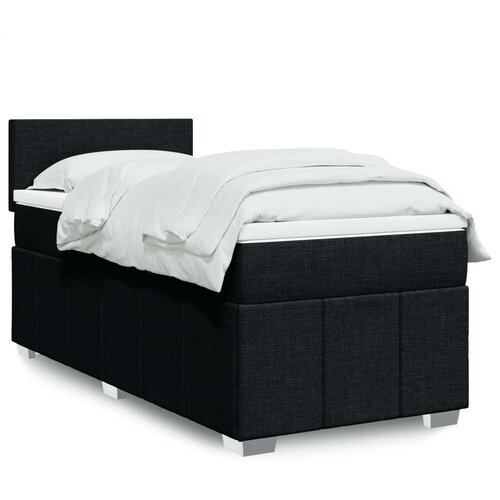 vidaXL Box spring postelja z vzmetnico črna 80x200 cm blago Cene