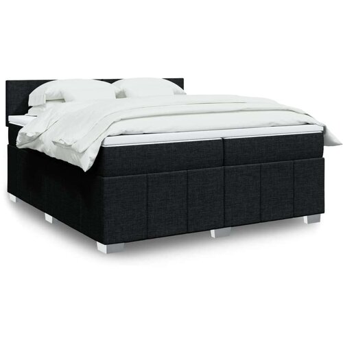 vidaXL Box spring postelja z vzmetnico črn 200x200 cm blago Cene