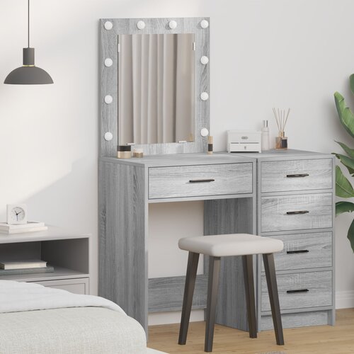 vidaXL Siva sonoma Šperploča 50 x 41 x 135 cm Ogledalo Toaletni stol Cijene