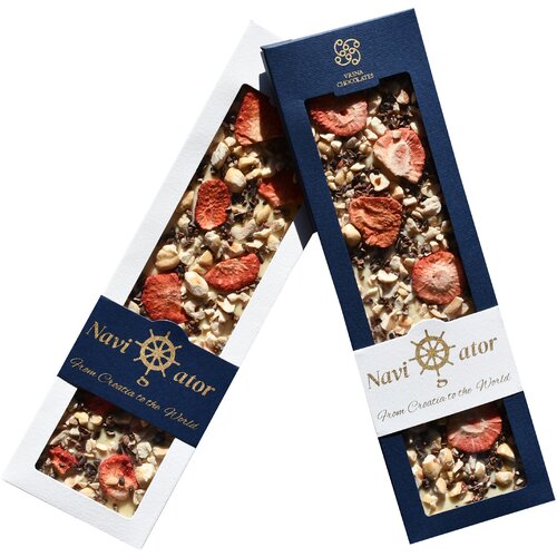 Vrsna Chocolates Navigator, bijela - lješnjak, nibs, jagoda Cijene