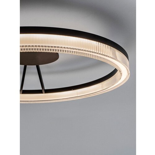 Nova Luce Mat črna aluminijasta LED zatemnitvena stropna svetilka s senčilom iz akrilnega stekla Lonela &amp;ndash; Slike