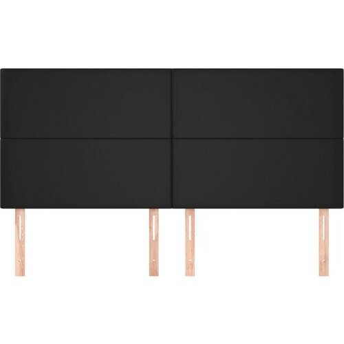  Uzglavlja 4 kom crni 80x5x78/88 cm od umejtne kože Slike