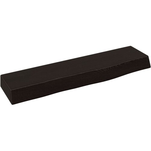  Zidna polica tamnosmeđa 40x10x4 cm od obrađene hrastovine Slike