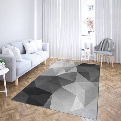  Tepih  sa gumenom podlogom 160x230cm - Crno-sivi trouglovi, TG-4018 Cene