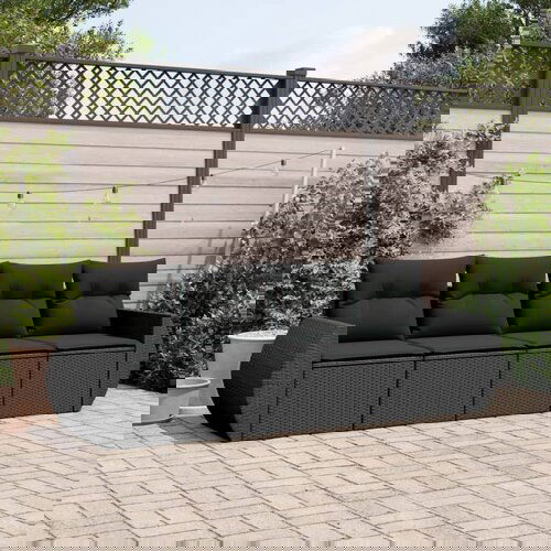 vidaXL 4-dijelni set vrtnih sofa od poliratana s jastucima crni Cijene