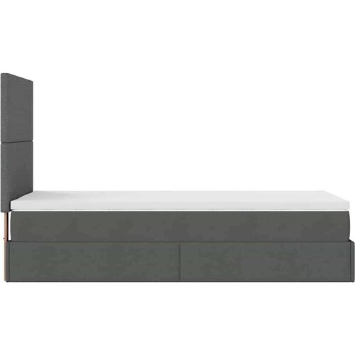 VidaXL Otomanski okvir kreveta s madraca tamnosivi 90x190cm tkanine Slike