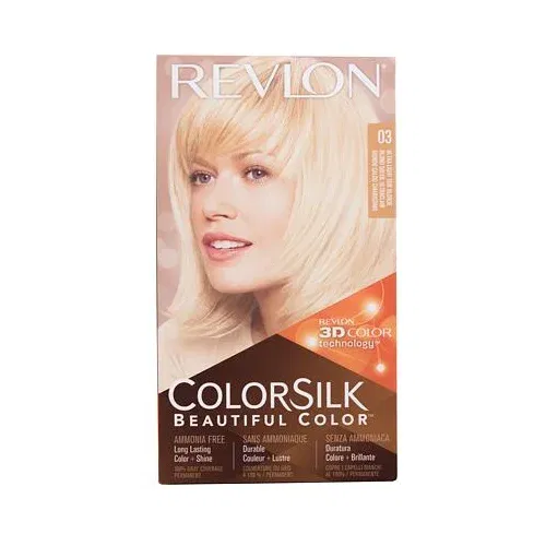 Revlon colorsilk Beautiful Color nijansa 03 Ultra Light Sun Blonde darovni set boja za kosu Colorsilk Beautiful Color 59,1 ml + razvijač boje 59,1 ml + regenerator 11,8 ml + rukavice