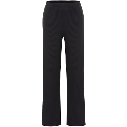 Trendyol Curve Plus Size Pants - Black - Wide leg