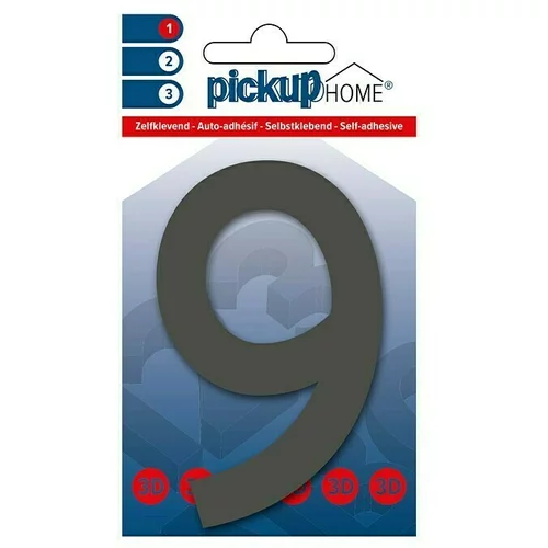 Rio 3D Home Kućni broj (Visina: 10 cm, Motiv: 9, Sive boje, Plastika, Samoljepljivo)