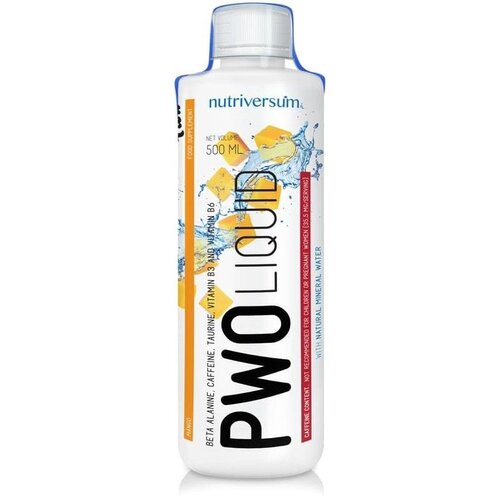 NUTRIVERSUM pwo liquid 500ml – formula sa kofeinom za fokus i energiju - mango Cene
