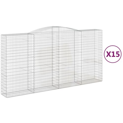 vidaXL obokane gabion ko&scaron;are 15kosov 400x50x200/220cm pocinkano železo Cene