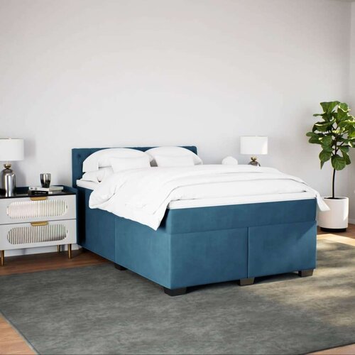 VidaXL Krevet s oprugama i madracem plavi 140x190 cm bar&amp;scaron;unasti Slike