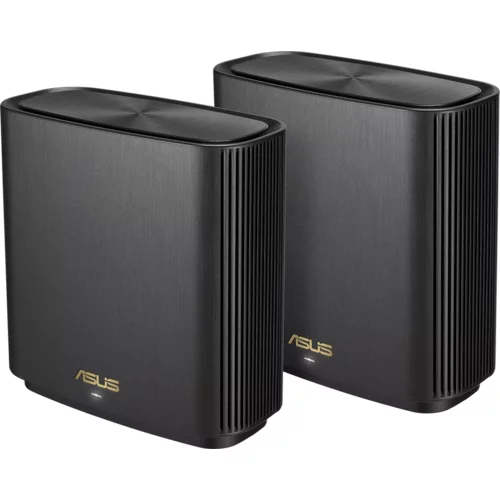 Asus ZenWiFi XT8 V2 Black (2-pack) AX6600 Tri-Band WiFi 6 (802.11ax) Mesh System, Easy Setup & Management, Whole-home Coverage, Flexible Network Naming, AiProtection Pro with Advanced Parental Controls, AiMesh Technology - 90IG0590-MO3A20