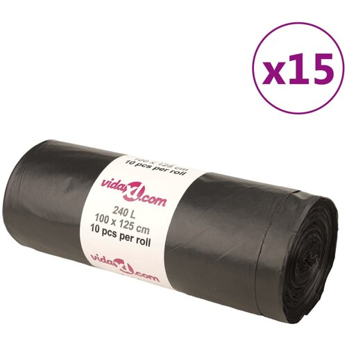 vidaXL vrečke za smeti 150 kos črne 240 l Cene
